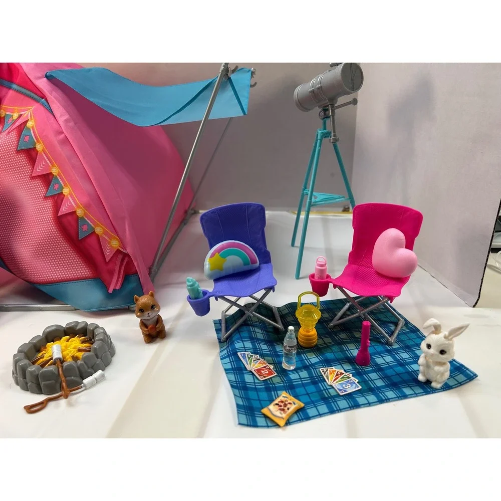 Barbie It Takes Two Camping Playset Brooklyn Malibu Dolls Tent Accessories Lot